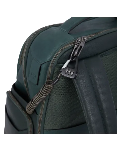 Zaino per computer e iPad®Pro 12,9" con vano porta scarpe e cavo antifurto Piquadro Rhino, nero