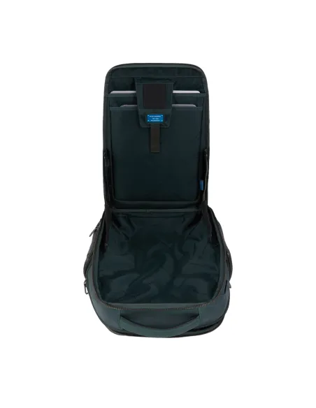 Zaino per computer e iPad®Pro 12,9" con vano porta scarpe e cavo antifurto Piquadro Rhino, nero