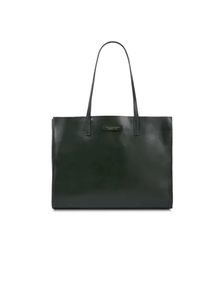 The Bridge Mirra leather shopping bag, Malachite