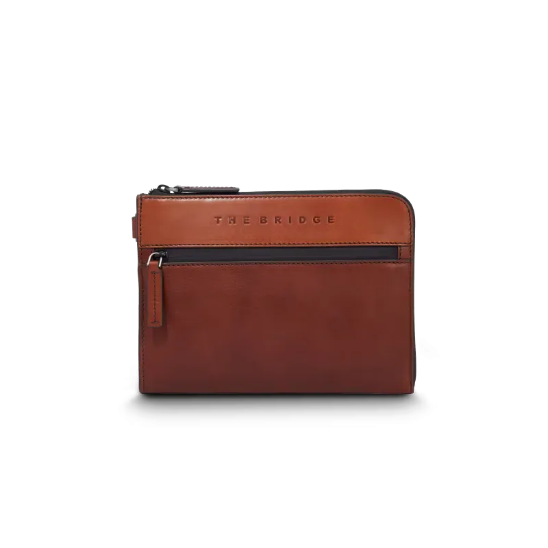 Pochette in pelle The Bridge Damiano, marrone