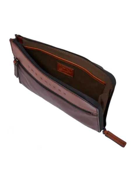 Pochette in pelle The Bridge Damiano, marrone