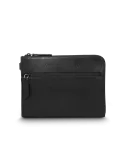 The Bridge Damiano men's leather clutch bag with handle, black