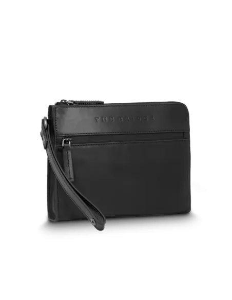 Herren Leder Clutch Tasche mit Henkel The Bridge Damiano, schwarz