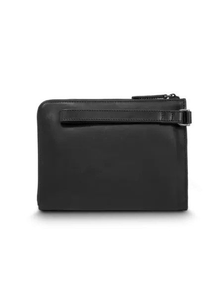 The Bridge Damiano men's leather clutch bag with handle, black