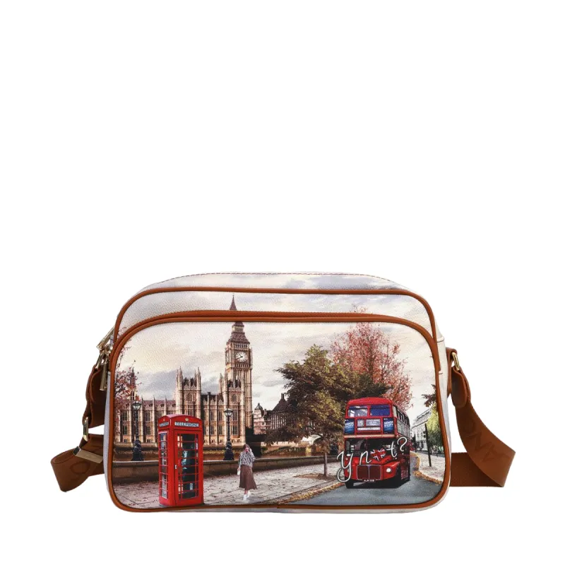 Borsa a tracolla con tasca frontale con zip Ynot, London...