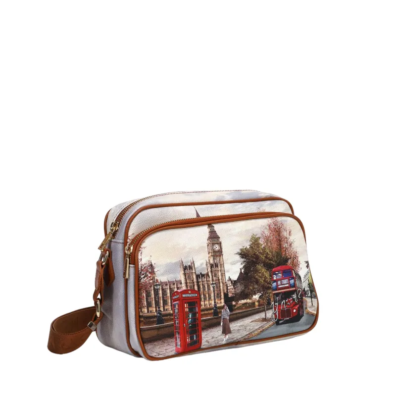 Borsa a tracolla con tasca frontale con zip Ynot, London... 2