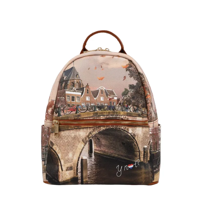 Ynot Damen-Rucksack mit Reißverschluss, Autumn River