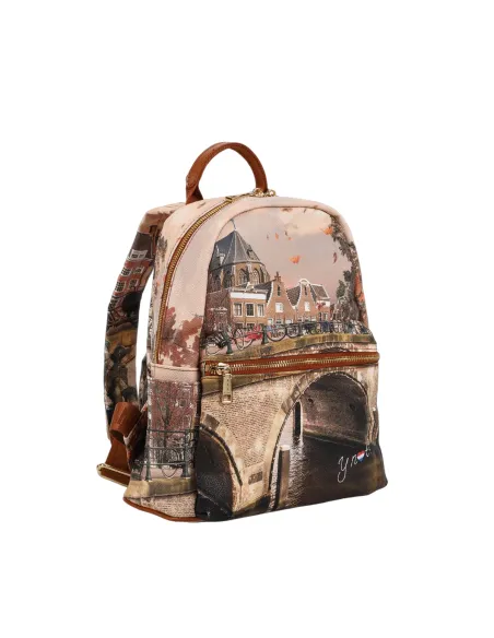 Ynot Damen-Rucksack mit Reißverschluss, Autumn River