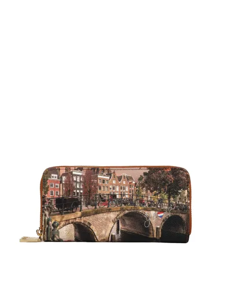 Ynot women's wallet with two zipped compartments, autumn river