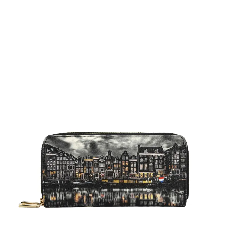 Ynot women's wallet with two zipped compartments, mirror