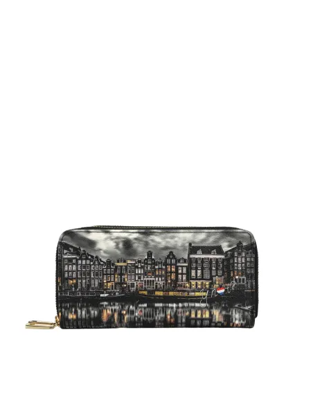 Ynot women's wallet with two zipped compartments, mirror