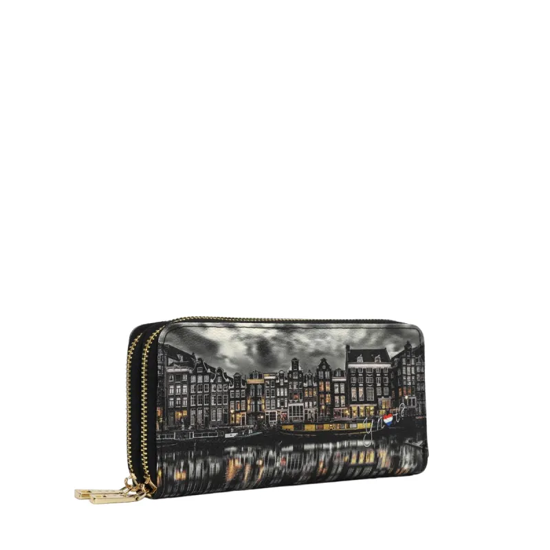 Portafogli donna grande con due zip, mirror 2