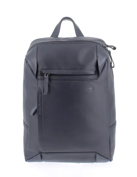 Zaino in pelle Porta PC ad un comparto, blu