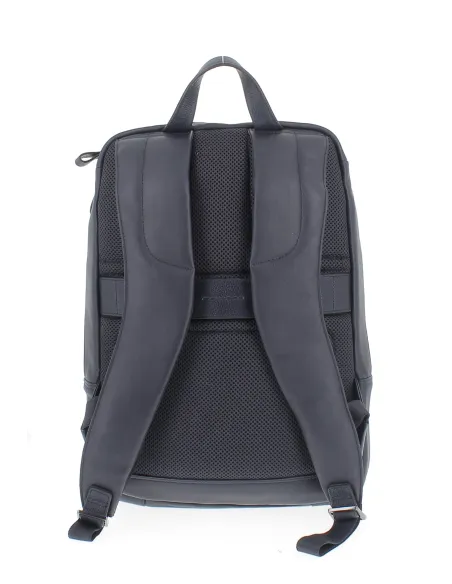Piquadro Pan Computer-Rucksack aus Leder, blau