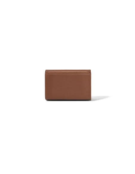 Braccialini Basic women's leather wallet with external coin pocket, brown