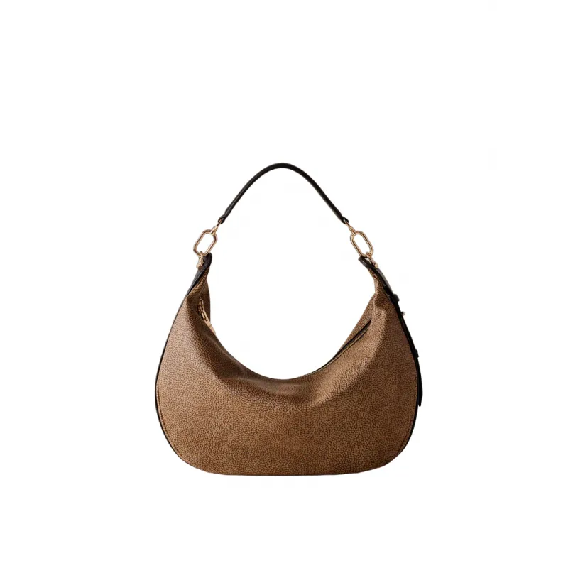 Borbonese medium hobo bag, OP Natural-Black 2