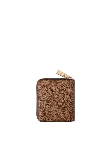 Borbonese small women's wallet with zip, OP Natural-Black