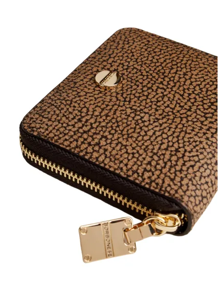 Borbonese small women's wallet with zip, OP Natural-Black