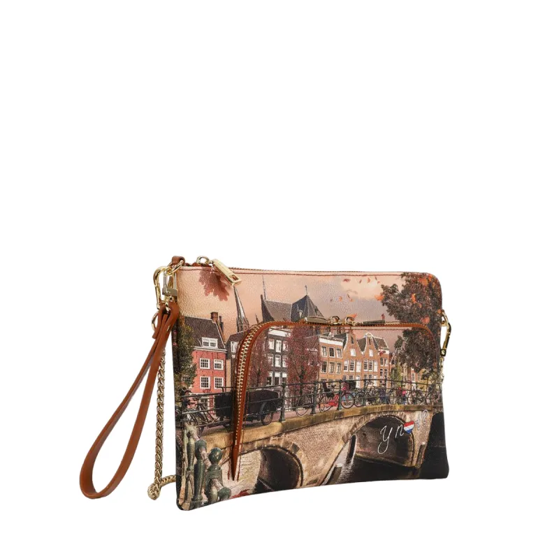 Clutch con tasca esterna Ynot, autumn river 2