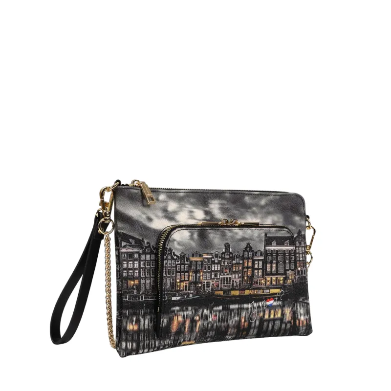 Ynot clutch bag with chain, handle and front pocket, mirror 2