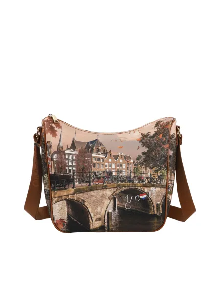 Damen-Umhängetasche mit Reißverschluss, Ynot autumn river