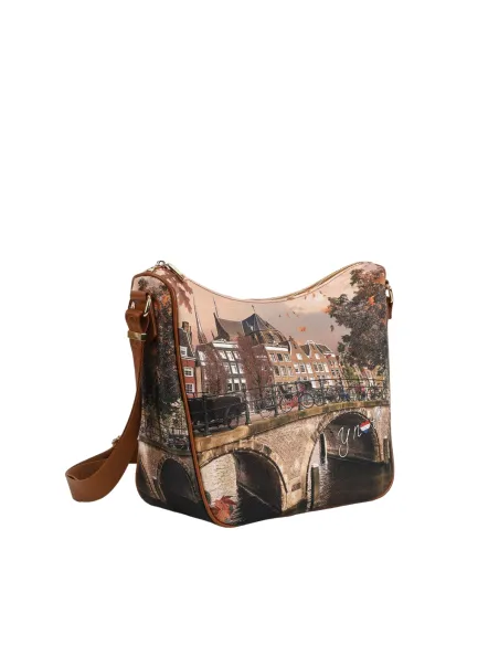 Damen-Umhängetasche mit Reißverschluss, Ynot autumn river