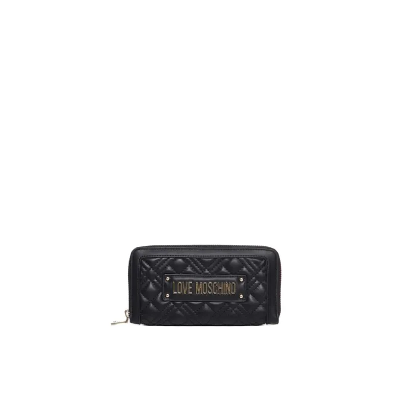 Love Moschino quilted women's wallet with zip fastener,...