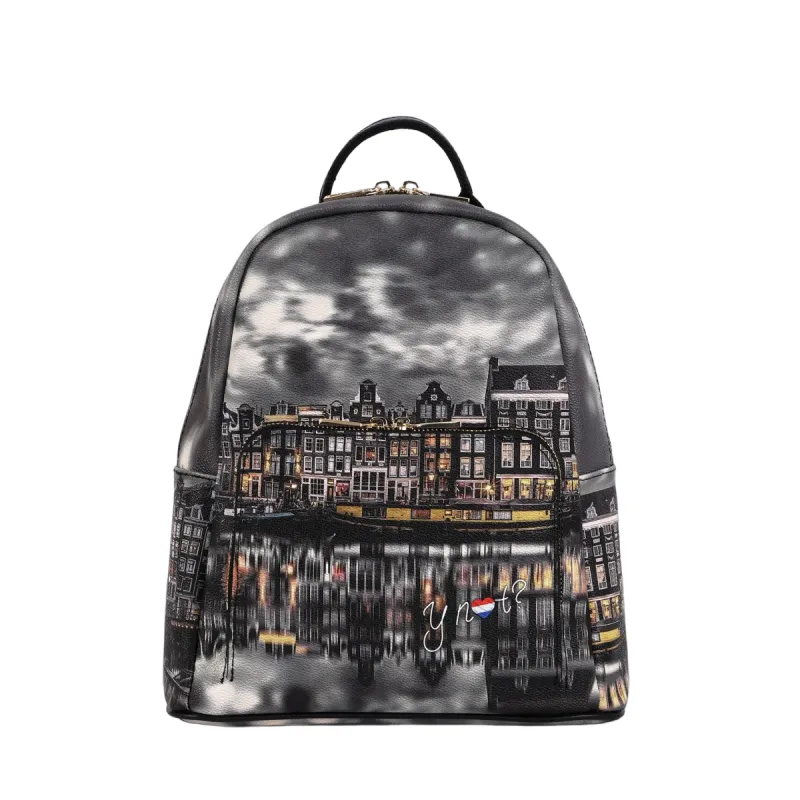 Ynot Damen-Rucksack mit Reißverschluss und Fronttasche,...