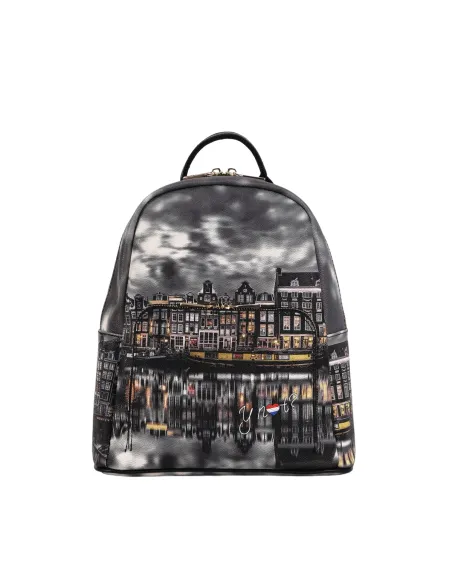 Ynot zipped women's backpack with front pocket, mirror