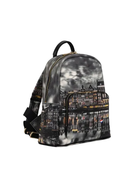 Ynot zipped women's backpack with front pocket, mirror