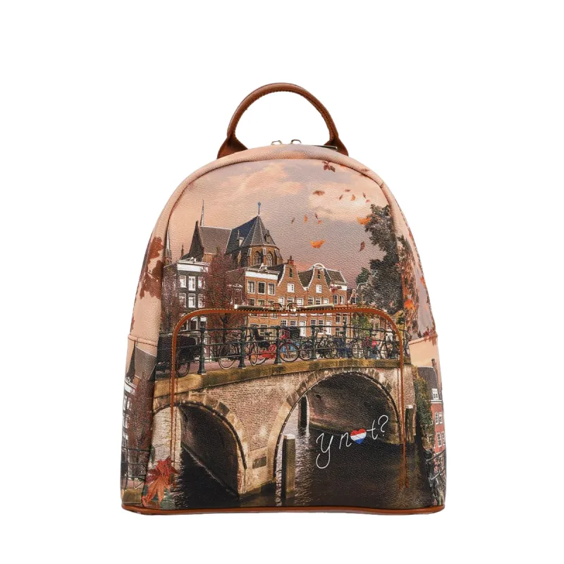 Ynot Damen-Rucksack mit Reißverschluss und Fronttasche,...