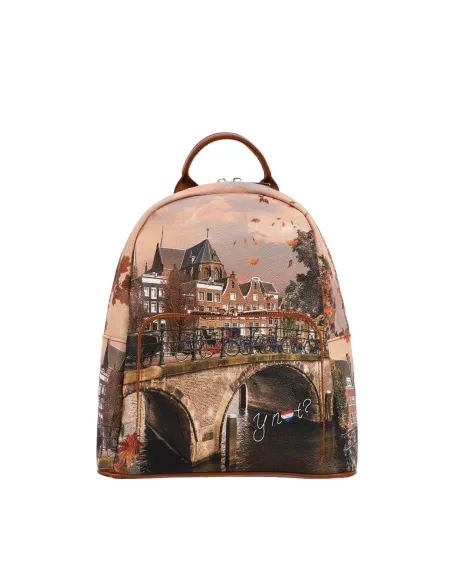 Ynot Damen-Rucksack mit Reißverschluss und Fronttasche, Autumn River