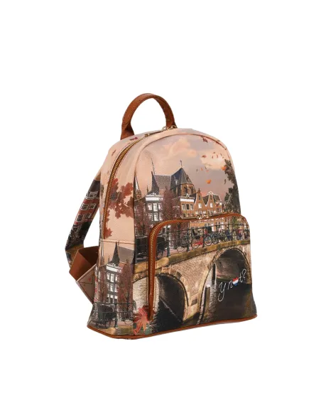 Ynot zipped women's backpack with front pocket, Autumn River