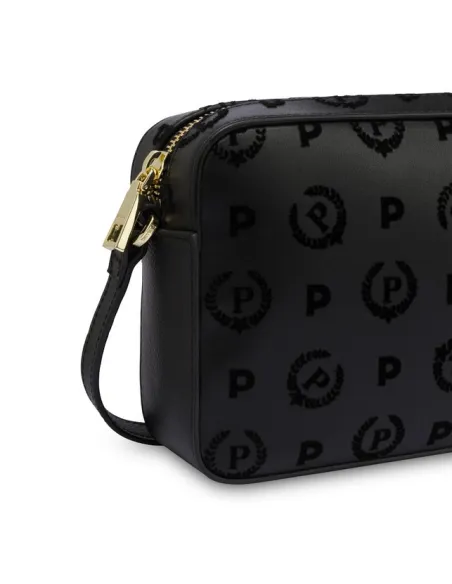 Pollini Heritage Flock cross-body bag, black