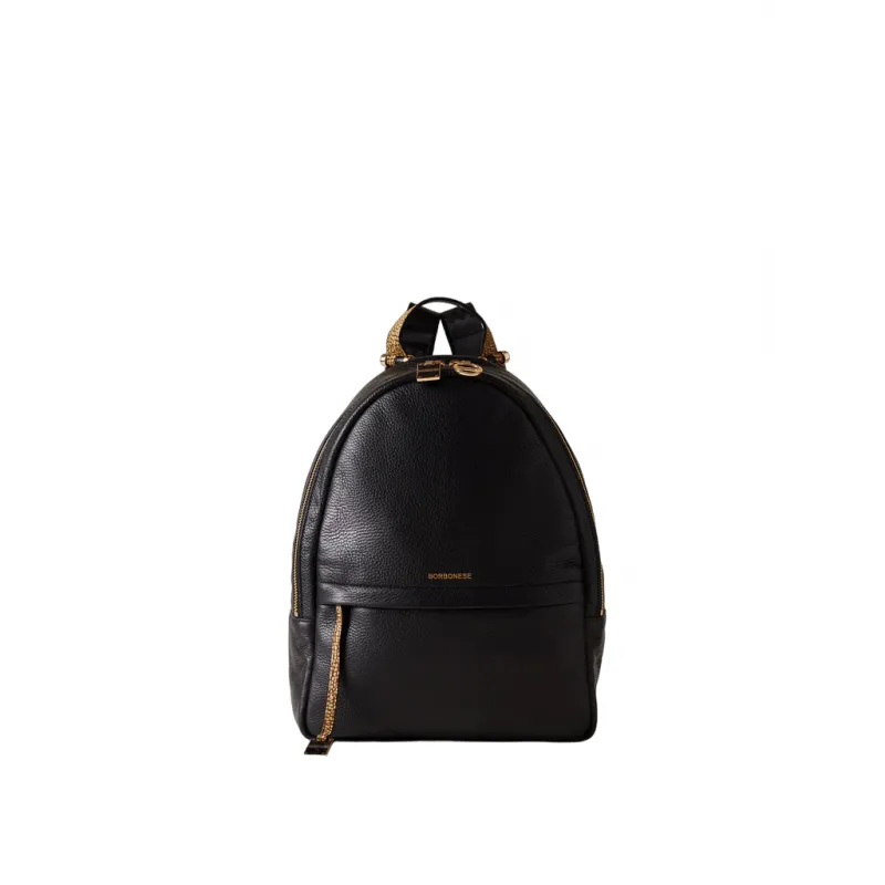 Borbonese women's leather backpack, black