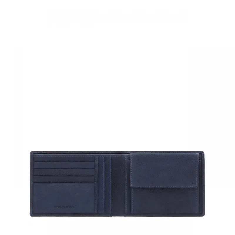 Herren-Geldbörse mit Münzfach Piquadro Rhino, blau