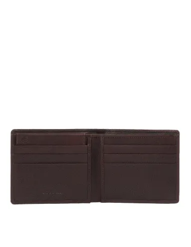 Piquadro Rhino Men's leather wallet with removable document facility, dark brown