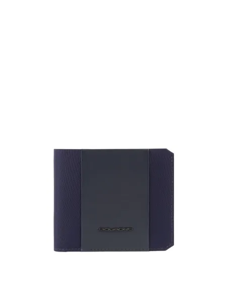 Portafogli uomo in tessuto e pelle Piquadro Brief2, blu