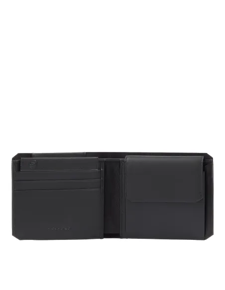 Portafogli uomo in tessuto e pelle Piquadro Brief2, nero