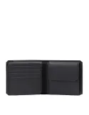 Piquadro Brief2 small men's wallet with flip up ID window, coin pocket and credit card slots, black