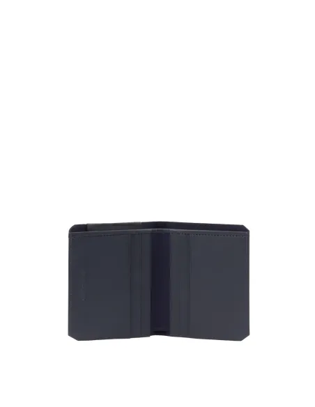 Portafogli uomo verticale in tessuto e pelle Piquadro Brief2, blu