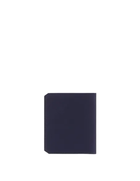 Portafogli uomo verticale in tessuto e pelle Piquadro Brief2, blu