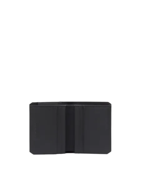 Portafogli uomo verticale in tessuto e pelle Piquadro Brief2, nero
