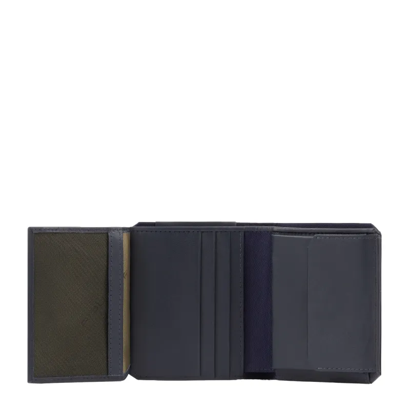 Portafogli in pelle verticale con porta monete e carte di credito Piquadro  Brief2, blu