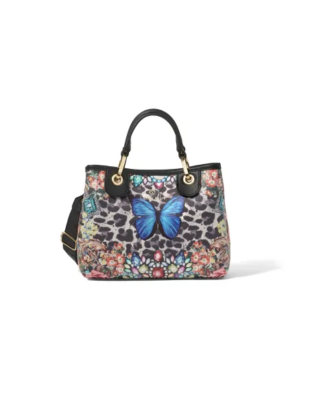 Borsa donna piccola Braccialini Beth Special, Butterfly blu