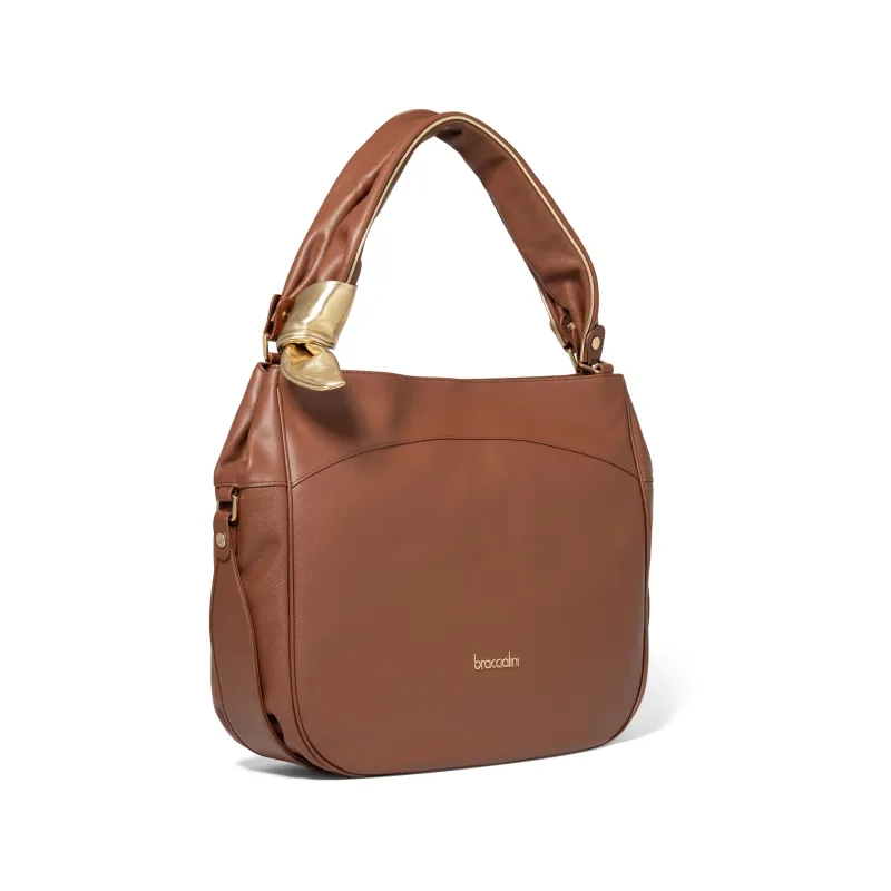Braccialini Greta women's leather shoulder bag, brown 2