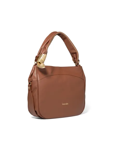 Braccialini Greta women's leather shoulder bag, brown