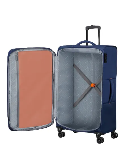 Großer erweiterbarer Trolley-Koffer American Tourister Sun Break, blau
