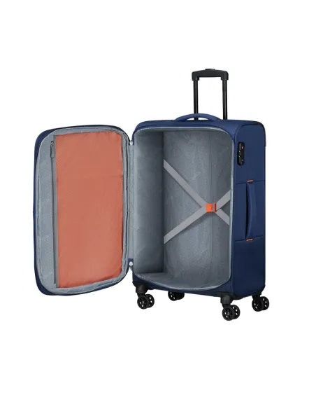 American Tourister Sun Break expandable medium trolley suitcase, blue