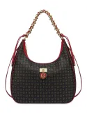 Pollini Heritage women's bag with chain strap, black-red